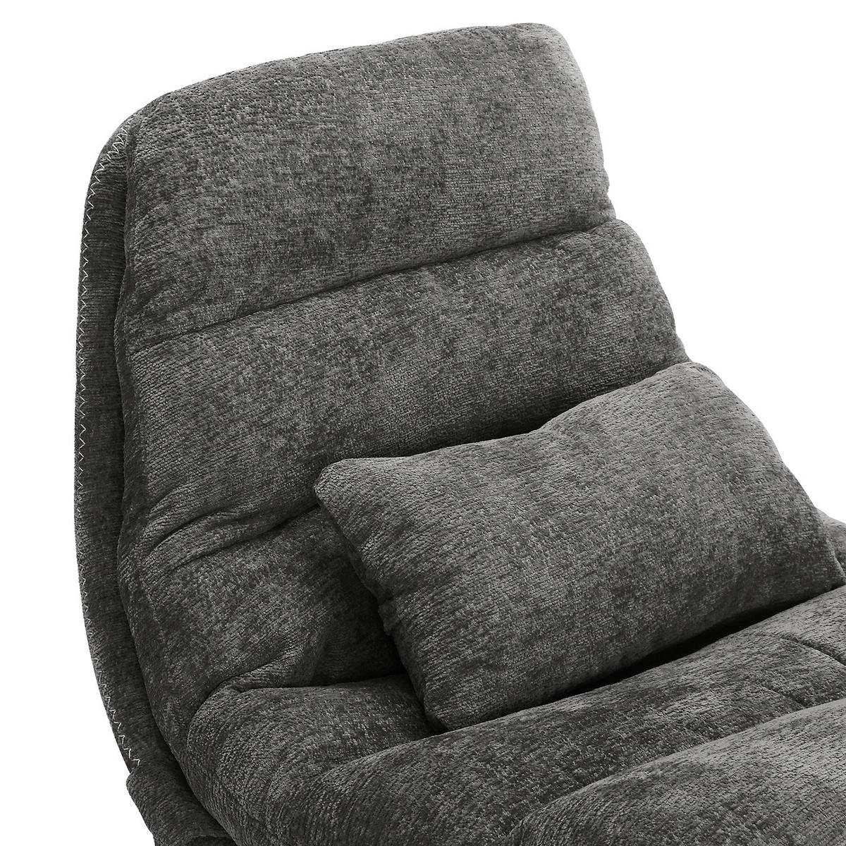 RELAXSESSEL - Chenille - Schwarz/Grau, Textil/Metall (84/88/94cm) - home24