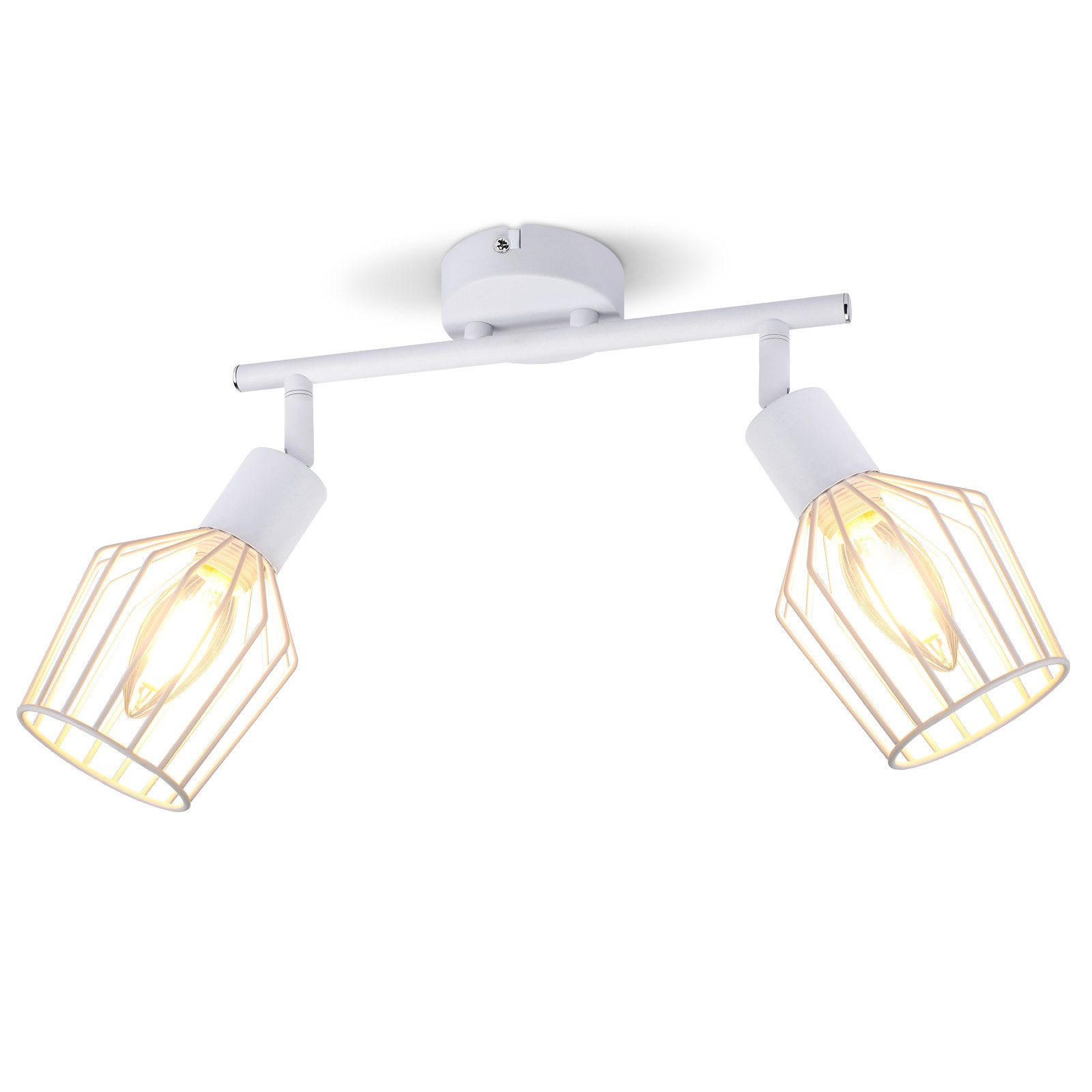 STRAHLER Ehrgeiz 2-flammig 32/8/10 cm - Weiß, Metall (32/8/10cm) - ZMH