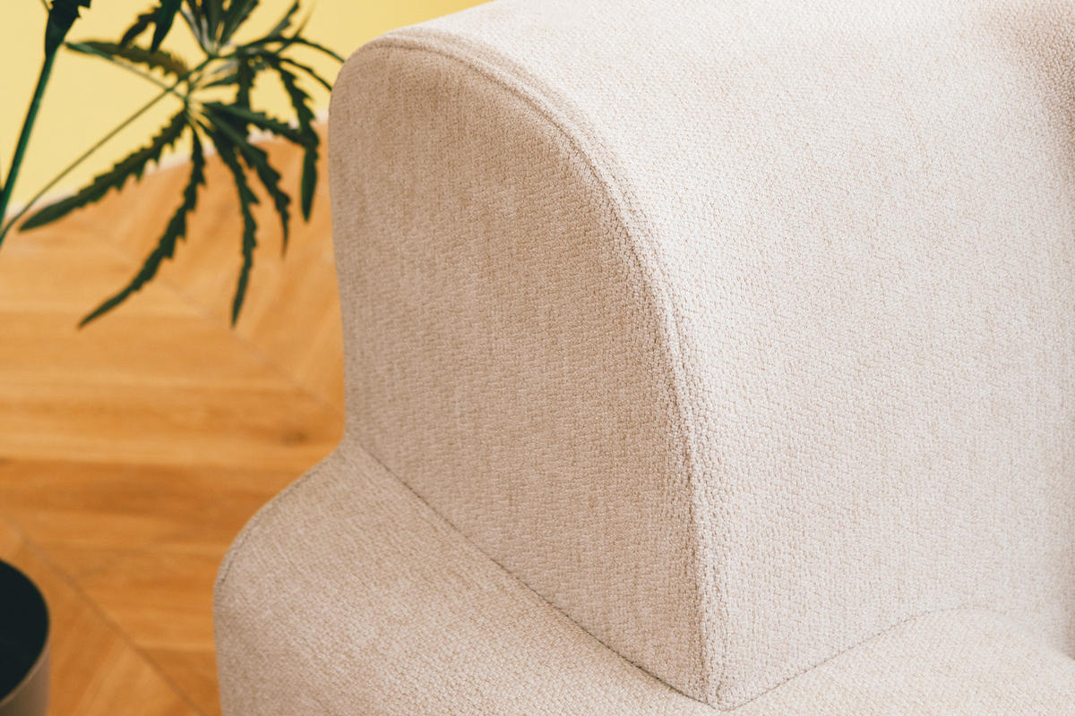 3-SITZER-SOFA Chenille Elfenbeinweiß - Creme, Textil (260/73/95cm) - MILYsofa