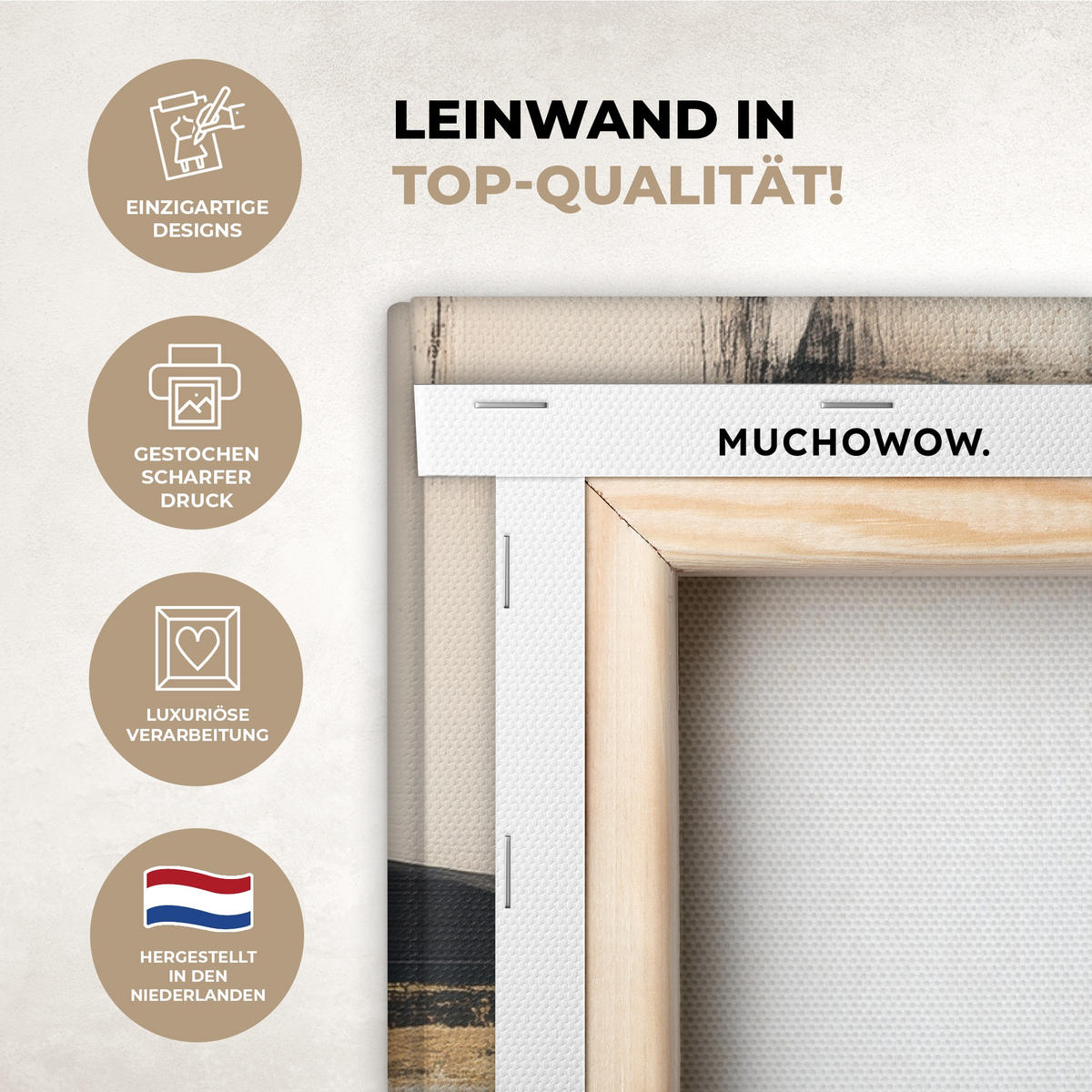 LEINWANDBILD Frau - Hut - Farbe 60x80 cm - Goldfarben, Textil (60/80cm) - MuchoWow