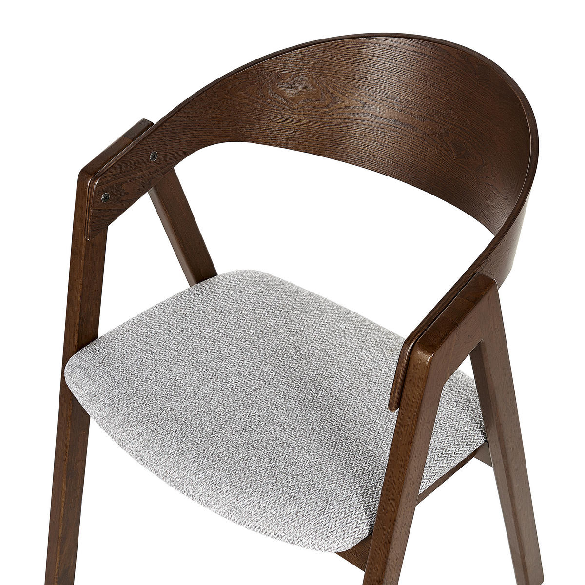 ESSZIMMERSTUHL 2er-Set Holzwerkstoff Dunkler Holzfarbton Yuba - Dunkelbraun, Holz/Textil (56/79/44cm) - Beliani