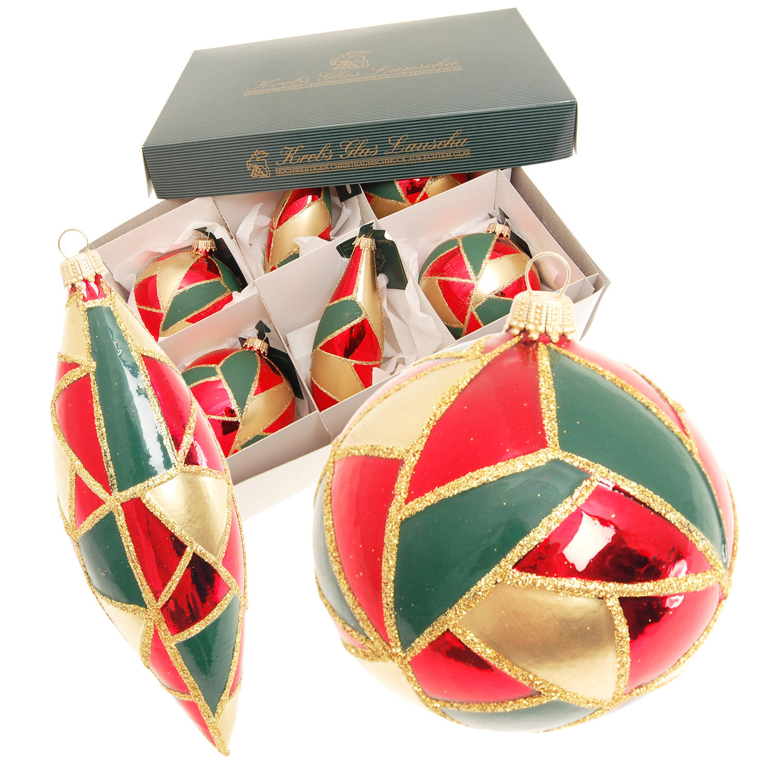 Krebs Glas Lauscha Christbaumschmuck Mehrfarbig 8x8x8 cm