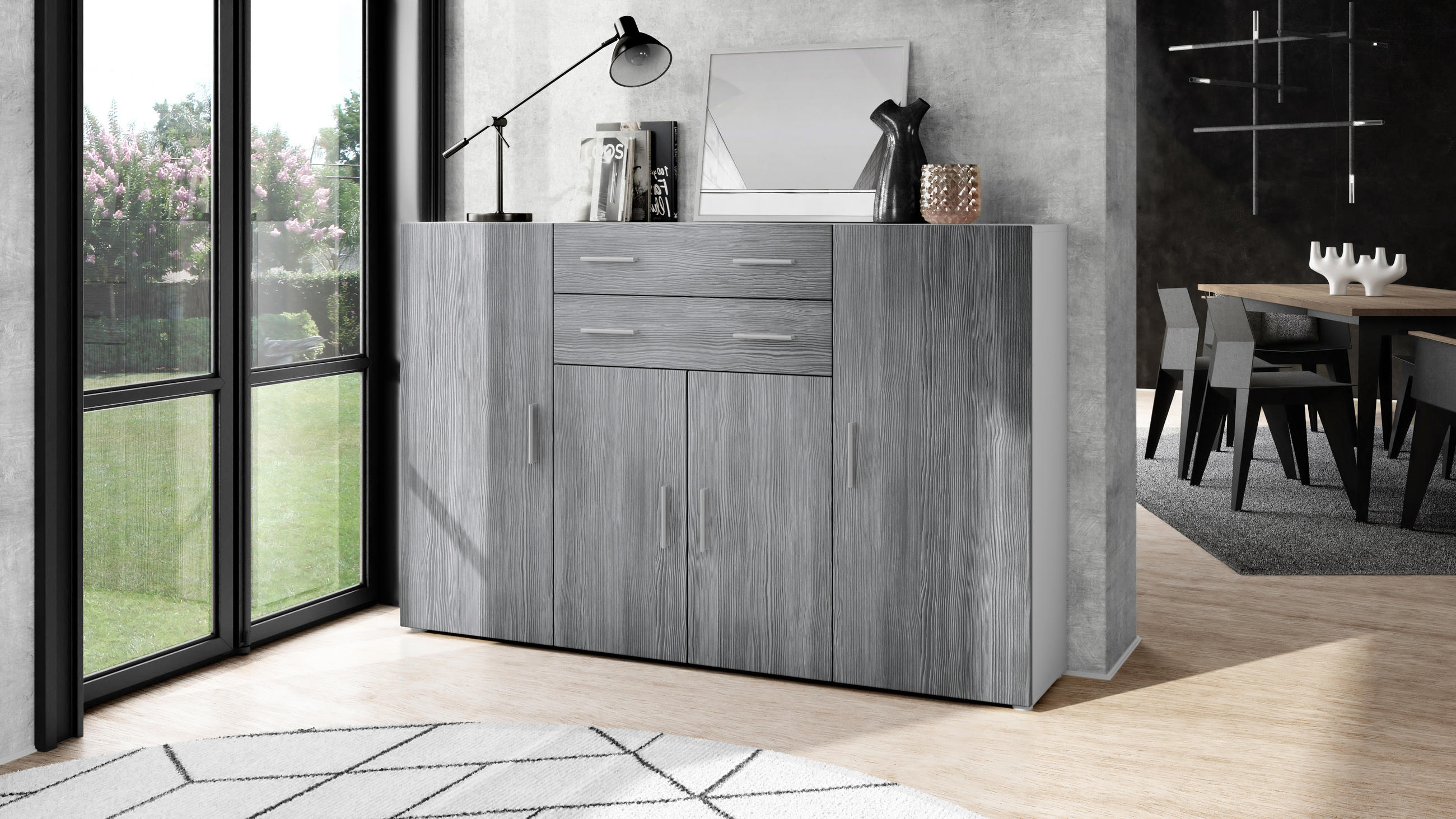 HIGHBOARD Aron Fronten in Avola-Anthrazit - Anthrazit, Holzwerkstoff (166.5/106.5/35cm) - Vladon