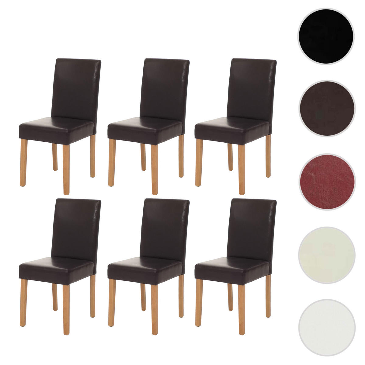 ESSZIMMERSTUHL Braun, Braun 6er-Set - Braun, Textil (43/90/56cm) - MCW