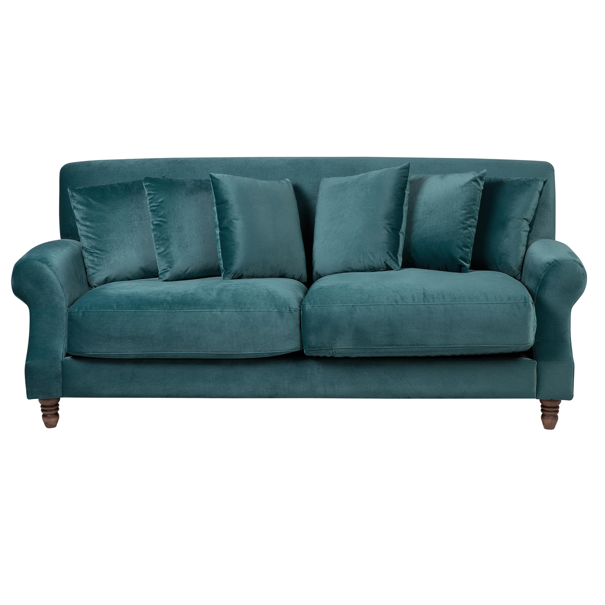 3-SITZER-SOFA Samtstoff Blaugrün Eike - Hellgrün, Textil (186/82/102cm) - Beliani