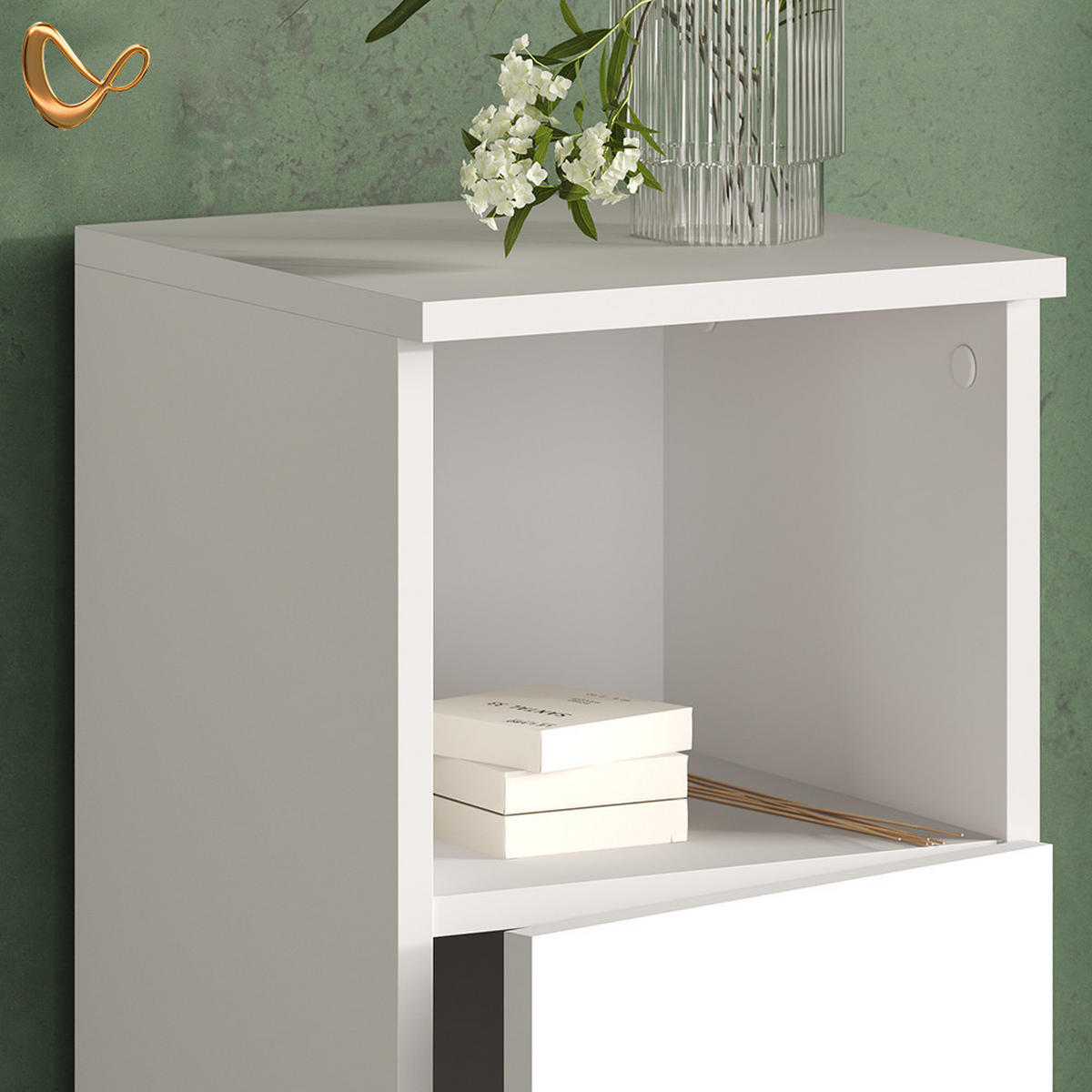 BADMÖBEL-SET Fucino Weiß 3 Teile, mit Midischrank - Weiß, Holzwerkstoff (60/54/32cm) - Livinity®