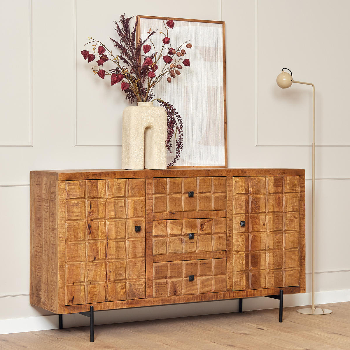 SIDEBOARD Brandy Braun 40/160/90 cm - Braun, Holz (160/90/40cm) - Starfurn