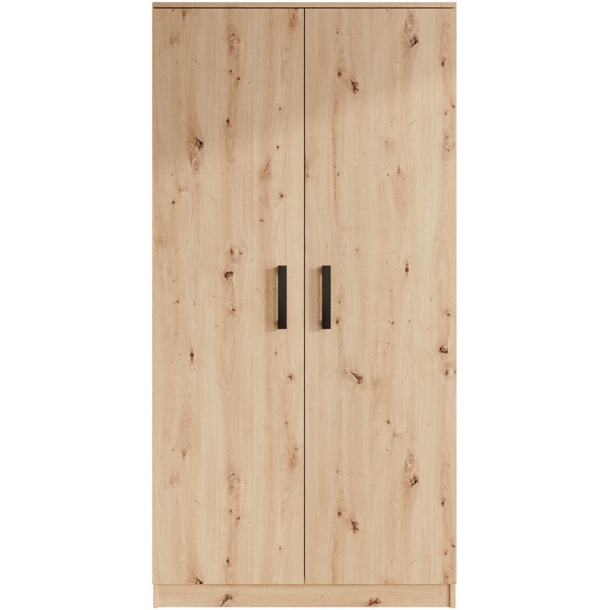 DREHTÜRENSCHRANK Trend, ohne Schubladen, eiche Artisan - Schwarz/Eiche Artisan, Holzwerkstoff (90/180/50cm) - Beautysofa