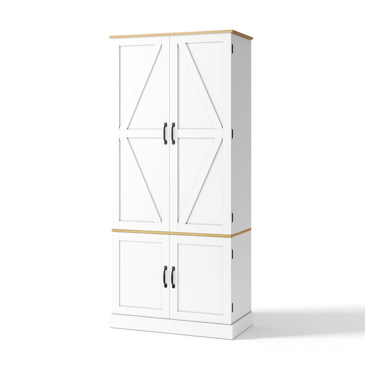 GESCHIRRSCHRANK 181 cm MDF Weiß mit Bewegungssensor LED und Schubladen - Weiß, Holzwerkstoff (80.01/181.1/39.62cm) - Korfee