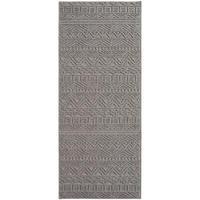 TEPPICH Flachgewebe LANGAU in Silber, mit Ethno-Streifen, 80 x 250 cm - Silberfarben, Textil (80/250cm) - KADIMA DESIGN