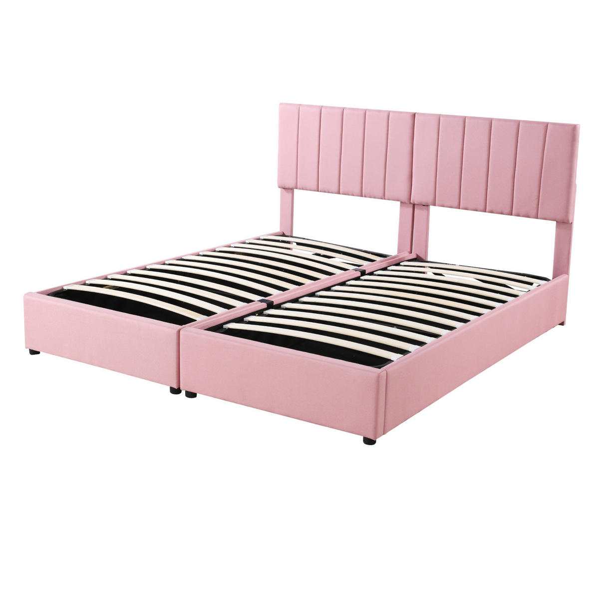 ČALÚNENÁ posteľ 180/200 cm, ľanový poťah ružová, s hydraulickým úložným priestorom - pink, textil (180/200cm) - BEAOK