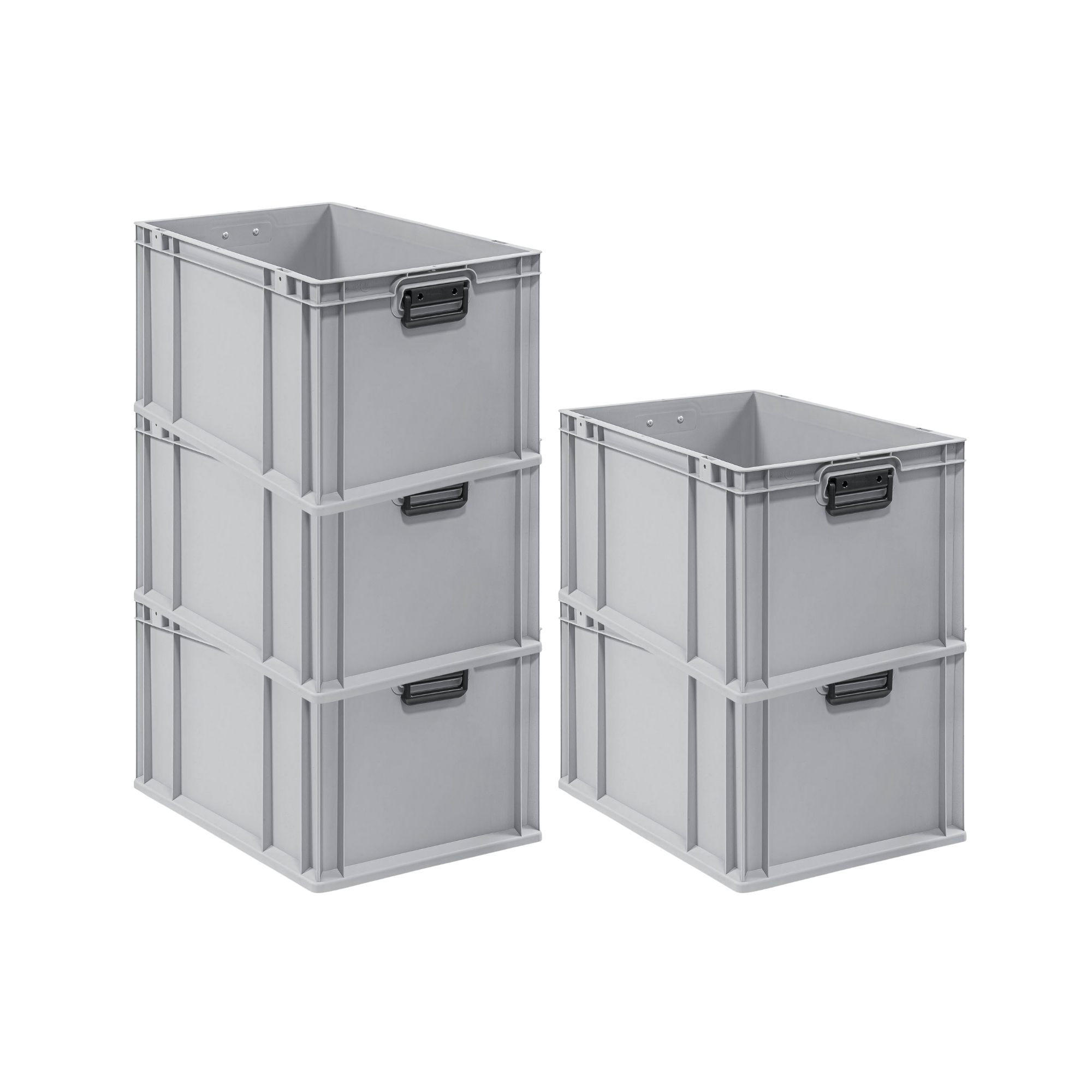 EUROBOX 5x Nextgen Portable Duo 32x40x60cm 65 Liter - Grau, Kunststoff (40/32/60cm) - PROREGAL