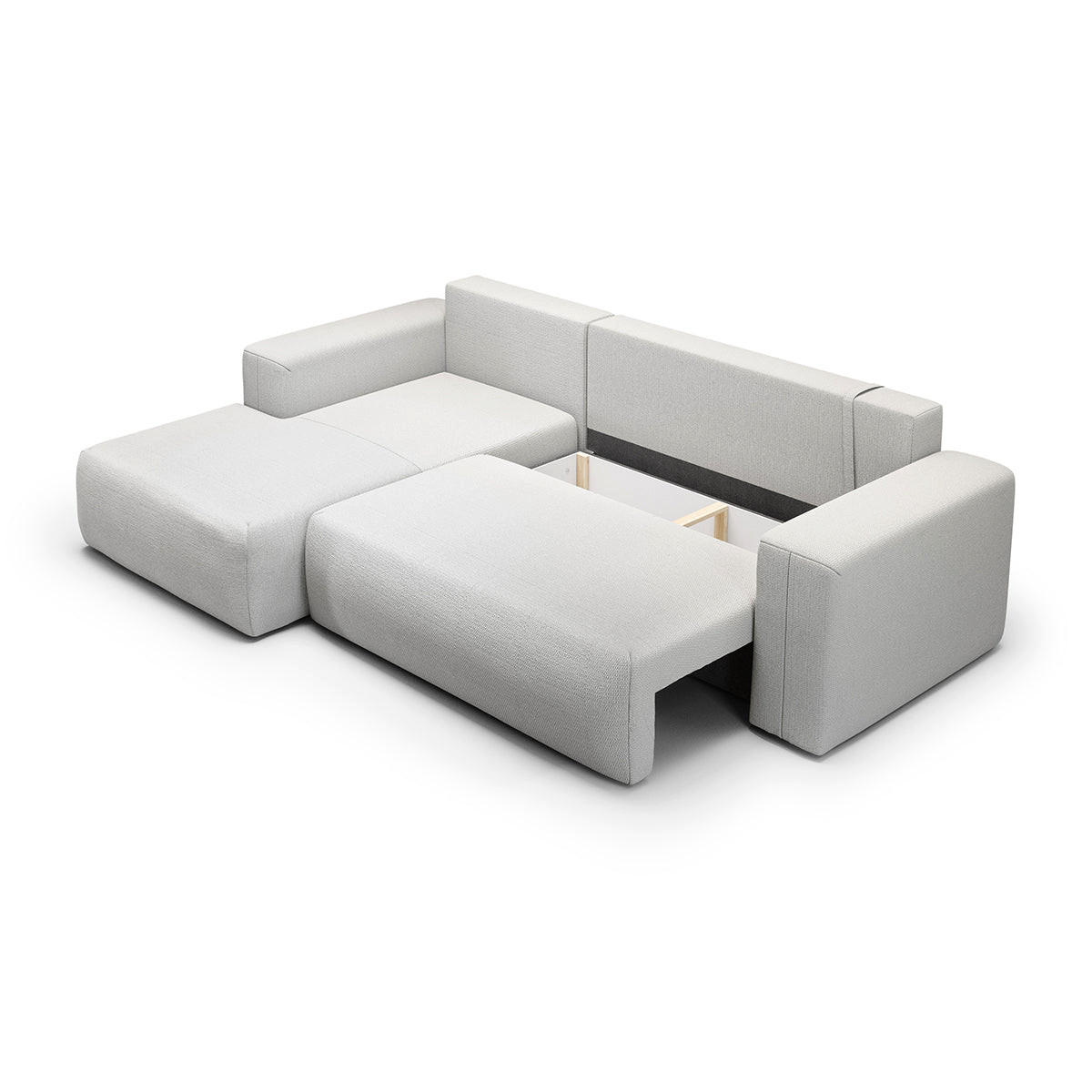 ECKSOFA Bliss 3 Sitzplätze Hellgrau - Grau, Holz (268/163cm) - Petits-meubles