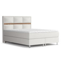 BOXSPRINGBETT Soto Hellbeige 160/200 cm mit Latex-Topper - Beige/Silberfarben, Holz/Holzwerkstoff (160/200cm) - Maison de Reve