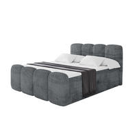 BOXBETT mit Matratze H4 und Lattenrost - NINA-Z - 140x200 cm - Dunkelgrau - Schieferfarben, Holzwerkstoff (140/200cm)