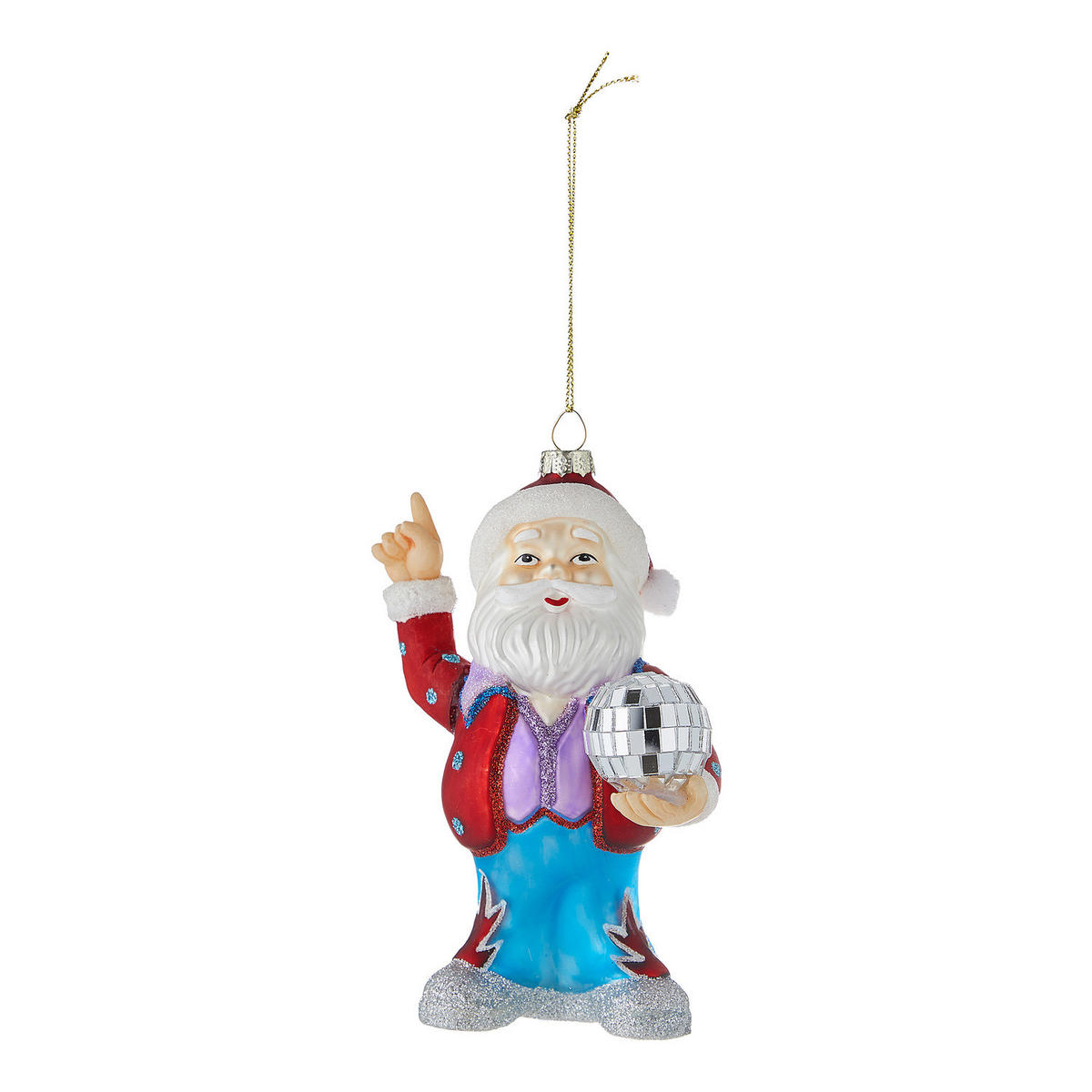 BAUMANHÄNGER Hang On Disco Santa - Rot, Glas (6/13/8cm) - Butlers