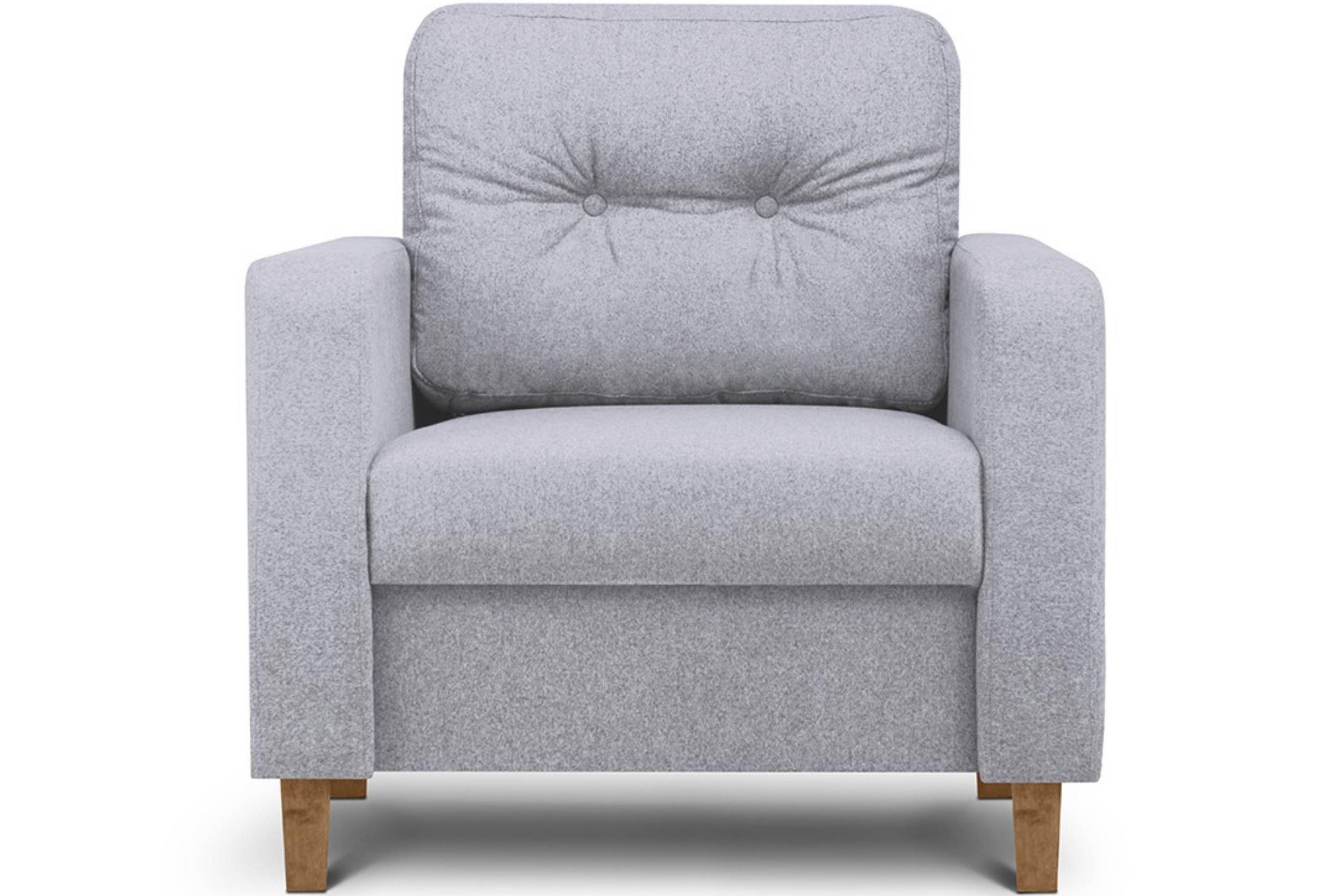 SESSEL ERISO mit Armlehnen und angenehmer Stoff zum Anfassen, Strukturstoff, hellgrau - Hellgrau/Braun, Textil (80/75/75cm) - KONSIMO®