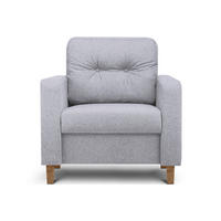 SESSEL ERISO mit Armlehnen und angenehmer Stoff zum Anfassen, Strukturstoff, hellgrau - Hellgrau/Braun, Textil (80/75/75cm) - KONSIMO®