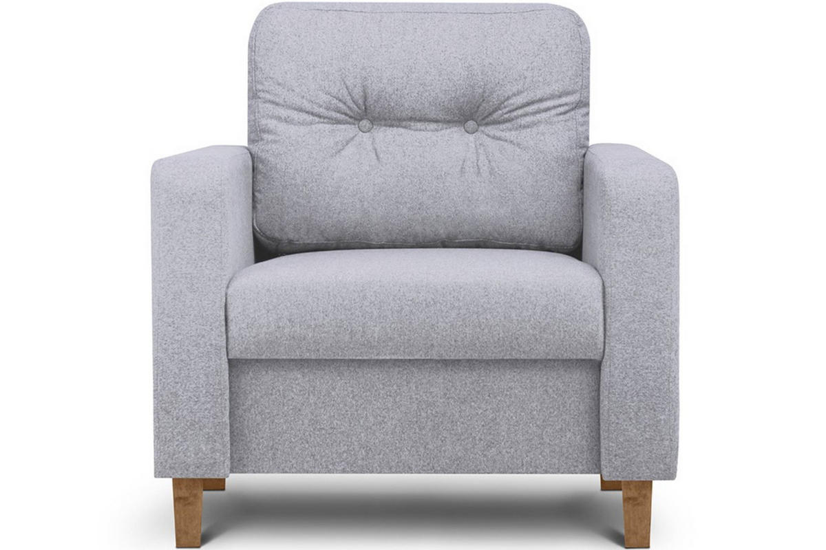 SESSEL ERISO mit Armlehnen und angenehmer Stoff zum Anfassen, Strukturstoff, hellgrau - Hellgrau/Braun, Textil (80/75/75cm) - KONSIMO®