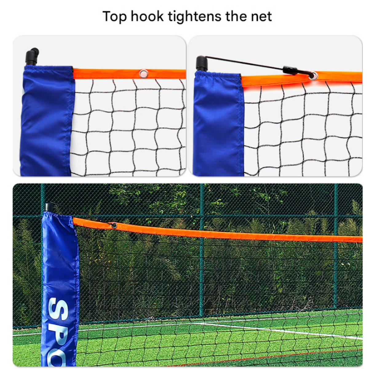 BADMINTONNETZ ,Länge: 3,1 m - Schwarz, Metall (310/310cm) - Weltevree