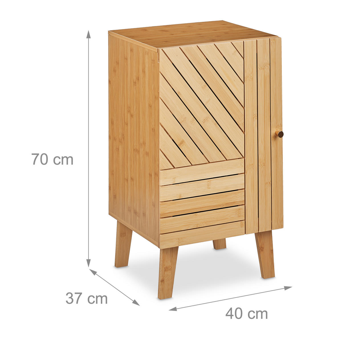 BAMBUS-BADSCHRANK - Hellbraun, Holz/Holzwerkstoff (40/70/37cm) - Relaxdays