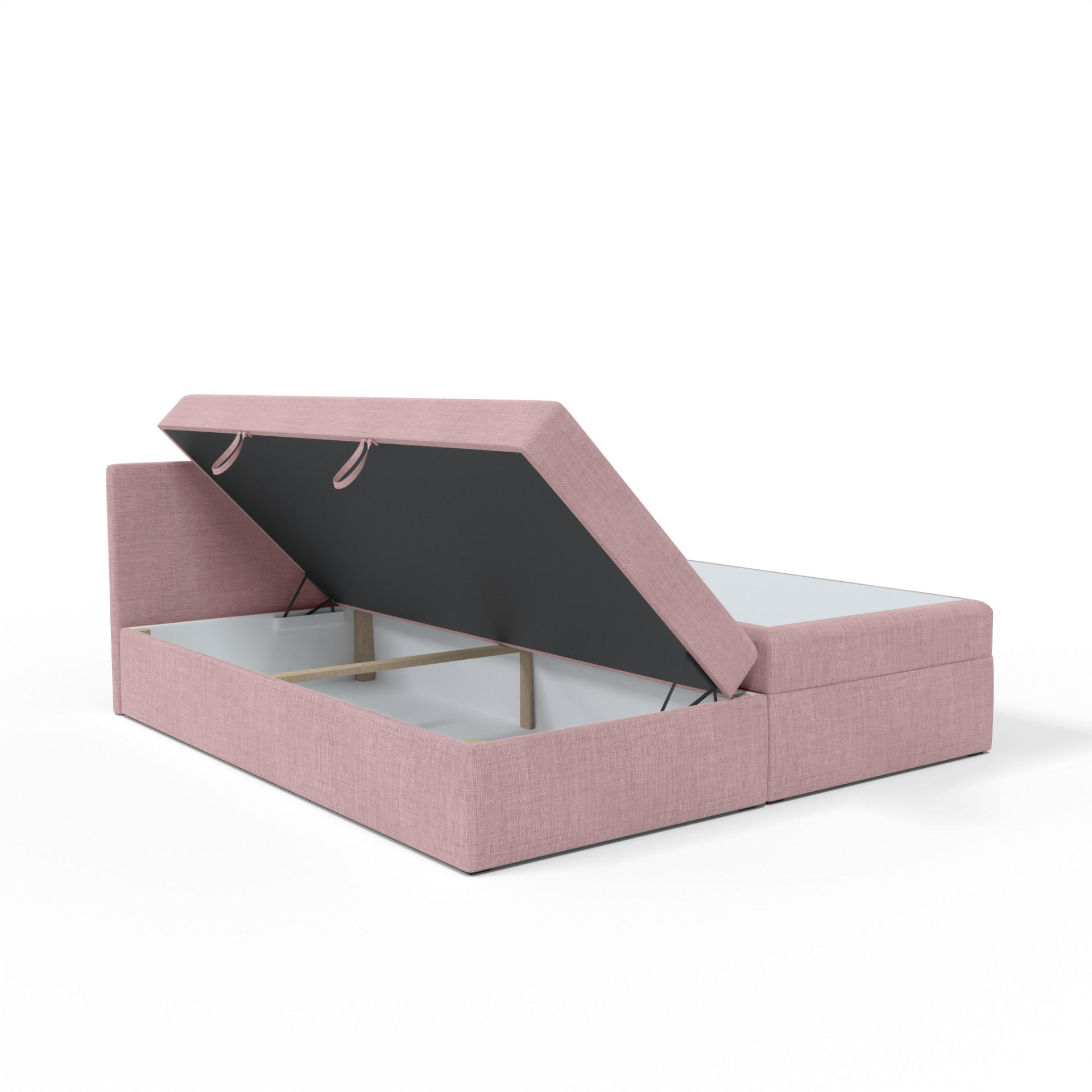 BOXBETT mit Kopfteil Menorca 160x200 cm, Rosa - Pink, Textil (160/200cm) - Meblito