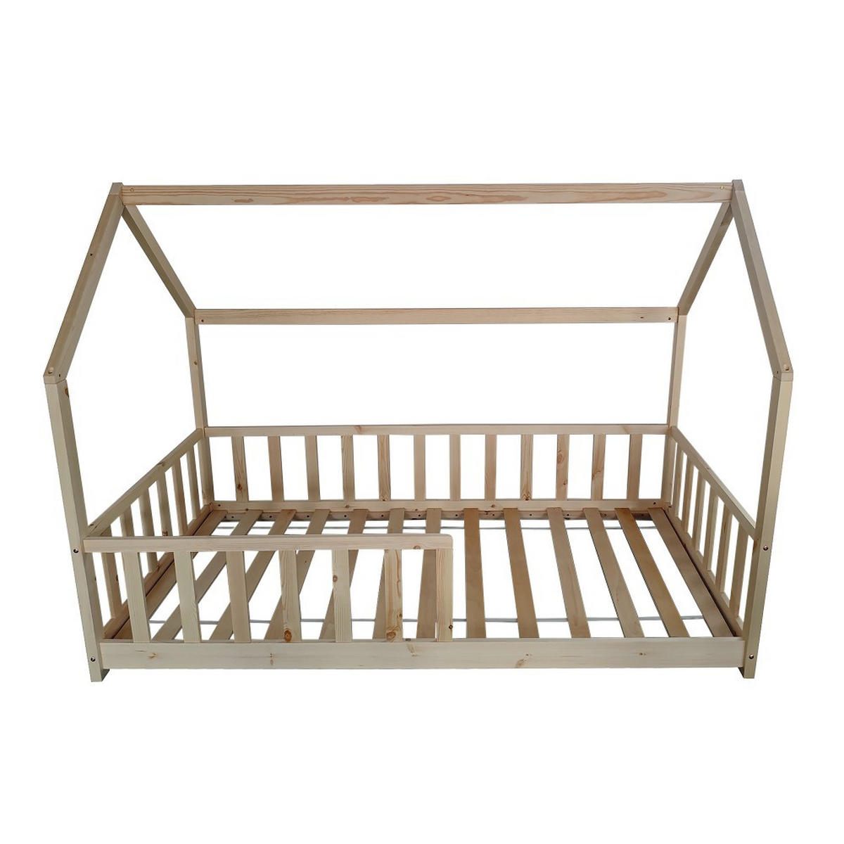 HAUSBETT KIWI mit Lattenrost / Kinderbett 90x200 - Naturholz - Naturfarben, Holz (90/200cm) - Weber Industries