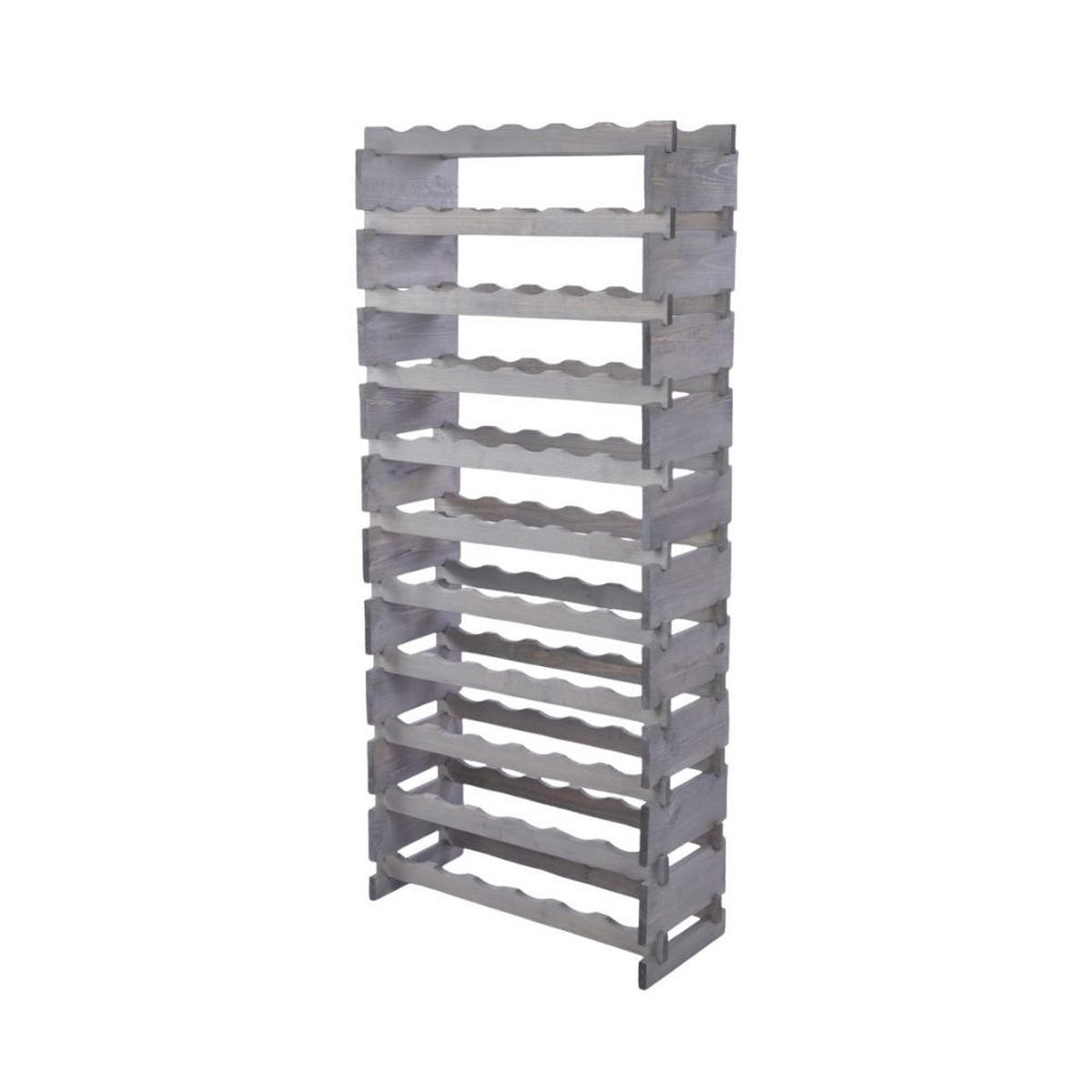WEINREGAL VINOTECA FLEX PRO HxBxT 149x65x28cm 66 Flaschen auf 11 Ebenen Grau - Grau, Holz (65/149/28cm) - PROREGAL