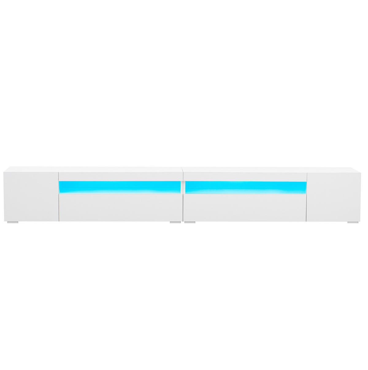 TV-ELEMENT mit LED-Beleuchtung 240 cm MDF Weiß - Weiß, Holzwerkstoff (38.5/35.5/240cm) - Beauniv