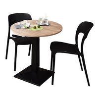 BISTROTISCH rund Elanur 70 cm schwarz matt/eiche sägerau - Graubraun, Metall (70/70/75cm) - 58aufmkessel