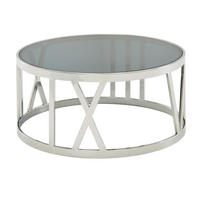 COUCHTISCH mit Glasplatte, Metallgestell, handgefertigt, Belastbarkeit 20 kg, Silber 60x60x30 cm - Silberfarben, Glas/Metall (60/60/30cm) - KADIMA DESIGN