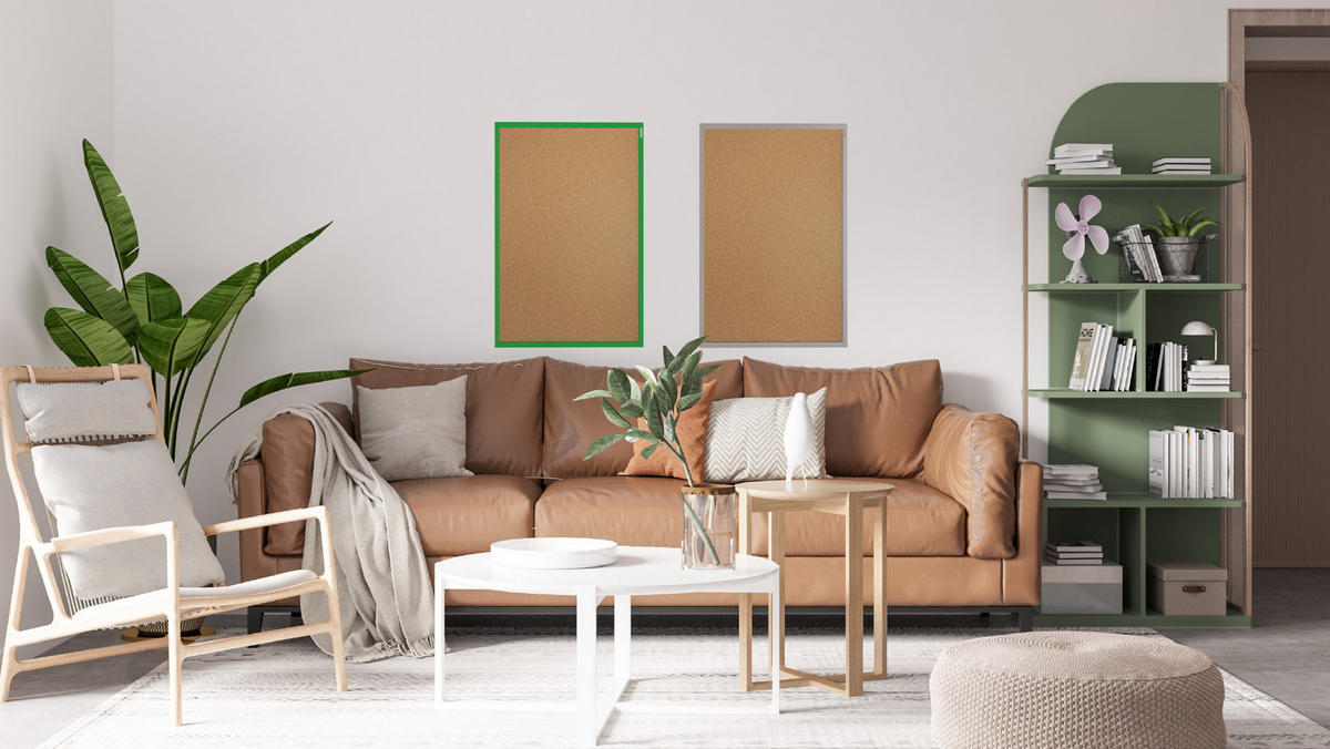 GRAU Pinnwand mit Holz Rahmen 90x60cm - Grau, Holz (90/60/1.5cm) - ALLboards