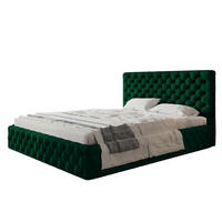 BETT 180x200 - Polsterbett mit Bettkasten und Holzrahmen - Elegant Betten - Glatter Kronos-Stoff - Kollektion Miami, Grün - AlpiMeble - Grün, Holz/Kunststoff (180/200cm) - Alpi-Möbel