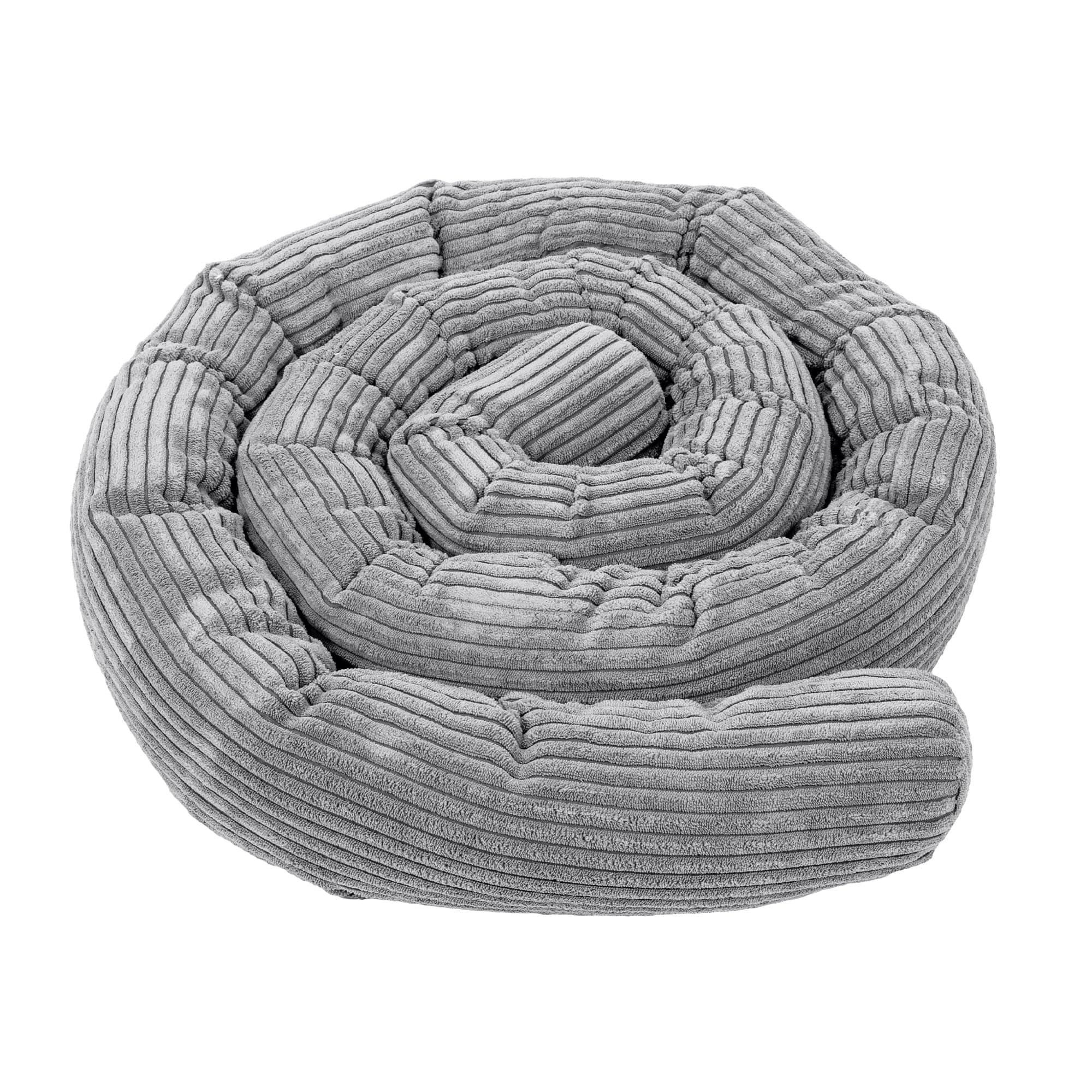 BETTUMRANDUNGSSCHUTZ Bettschlange aus Cord, 300 cm, Grau - Grau, Textil - MeowBaby