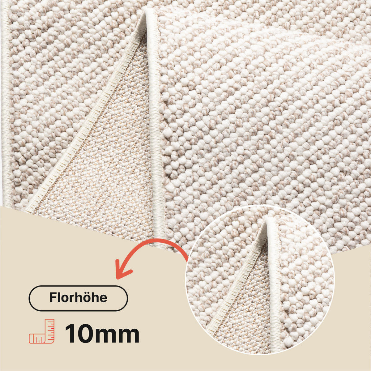 TEPPICH AGRA Weiß 140/190 cm - Weiß, Textil (140/190cm) - Tapiso