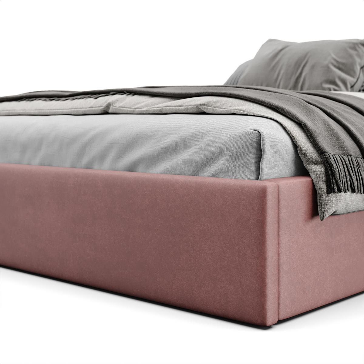 POLSTERBETT 120x200cm Bett mit Stauraum Lattenrost Altrosa - Altrosa, Holz/Holzwerkstoff (120/200cm) - Muralo