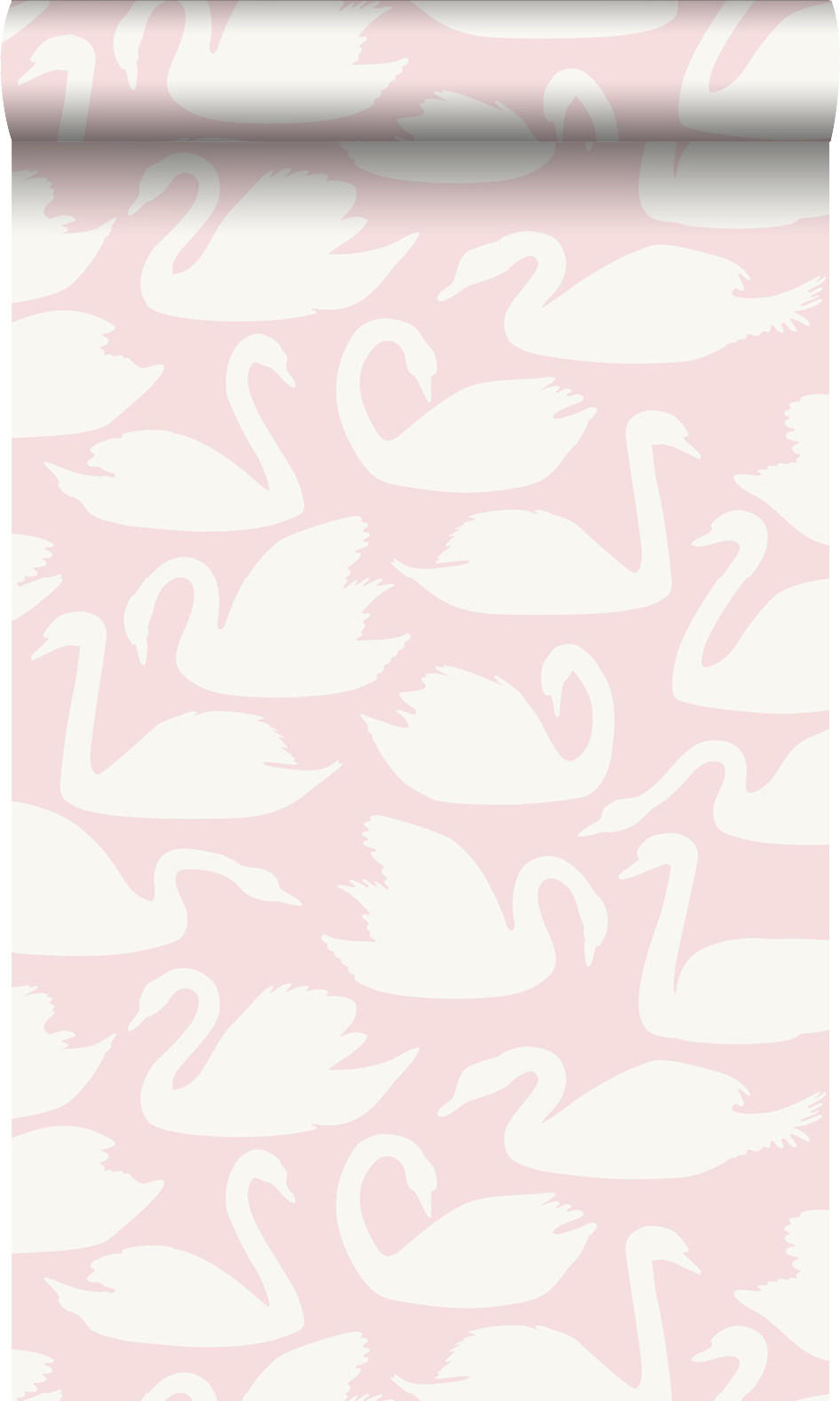TAPETE Schwäne 53 cm x 10.05 m - Pink, Papier (53/0.1cm) - Origin Wallcoverings