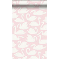 TAPETE Schwäne 53 cm x 10.05 m - Pink, Papier (53/0.1cm) - Origin Wallcoverings