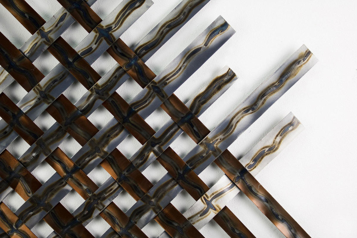WANDDEKO Silber 100/100 cm - Silberfarben/Braun, Metall (3.6/100/3cm) - KUNSTLOFT