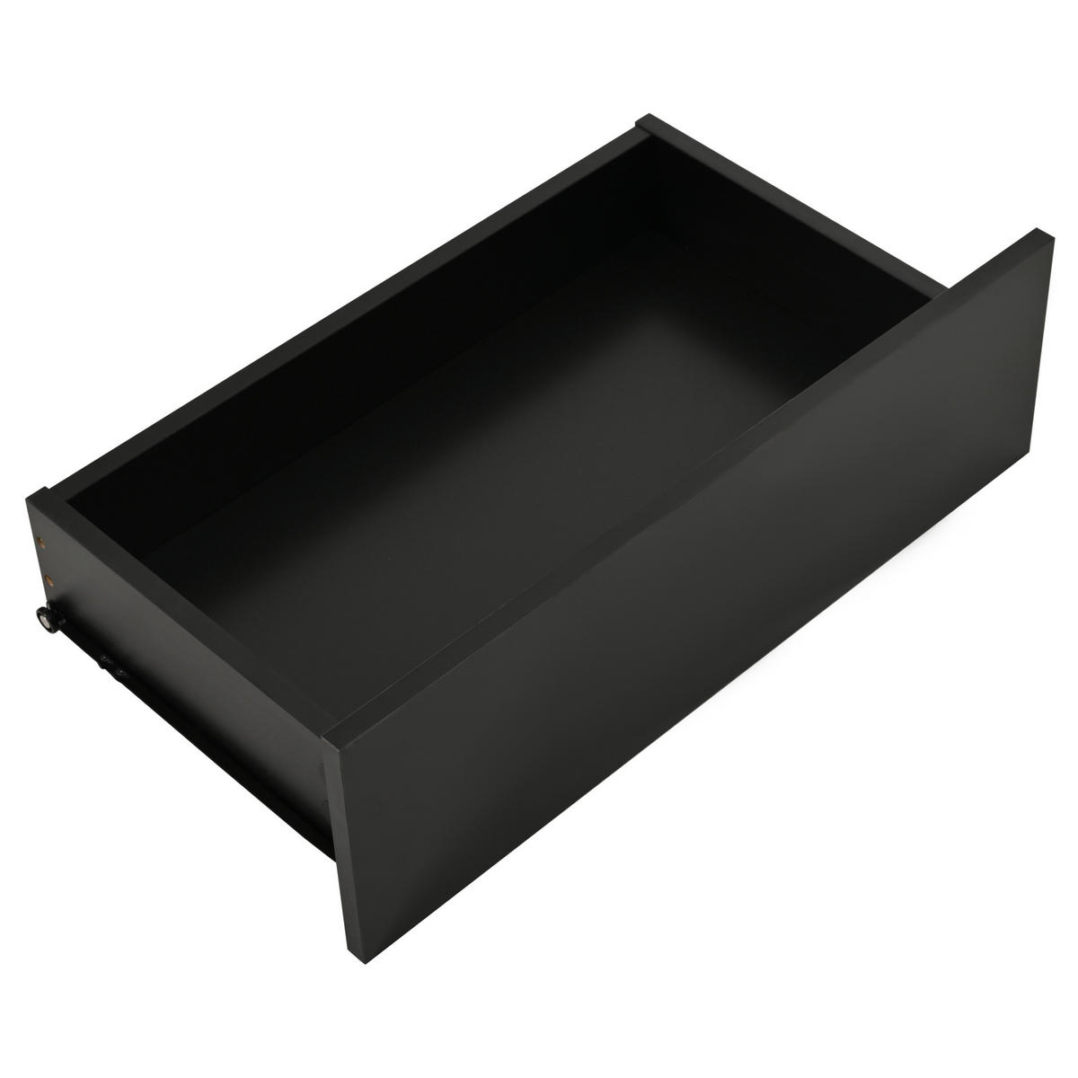 COUCHTISCH 100/50 cm mit Schublade, LED-Beleuchtung und gehärtetem Glas - Schwarz, Holzwerkstoff (100/50/31cm) - BEAOK