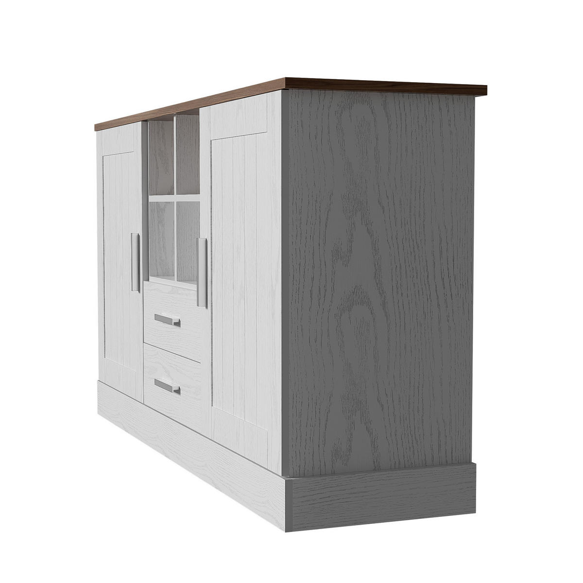 KOMMODE aus Spanplatte 140x40x79,5cm in Weiß mit Soft-Close - Weiß, Holzwerkstoff (140/79.5/40cm) - Modfu