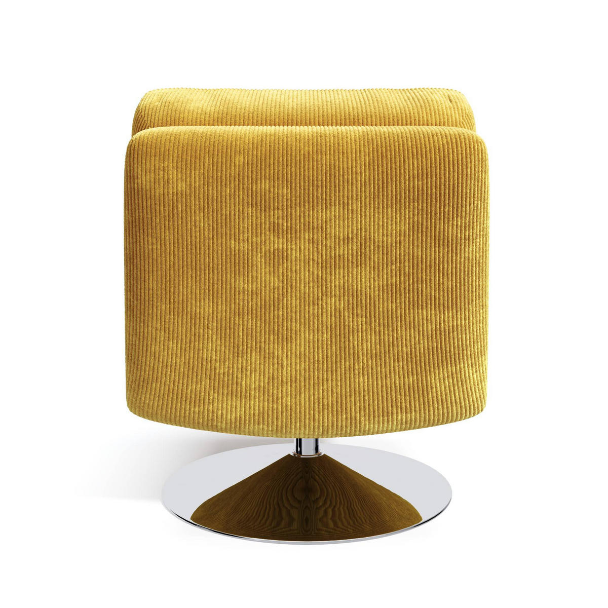 SESSEL Gerippter Samt Gelb 60.12cm - Gelb, Textil (60.12/80/74cm) - Sia Home