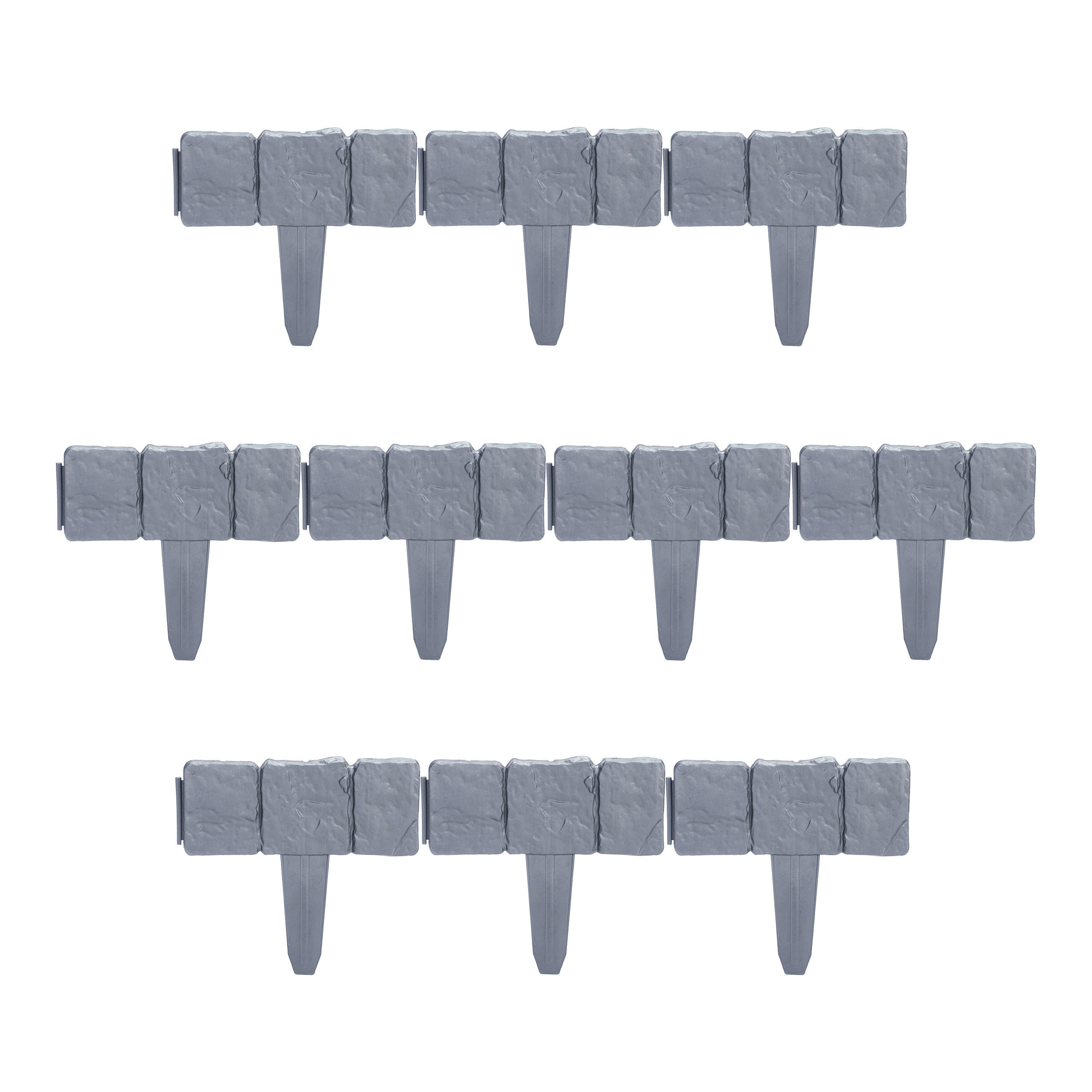 10xBEETZAUN - Grau, Kunststoff (25/23/2cm) - Relaxdays