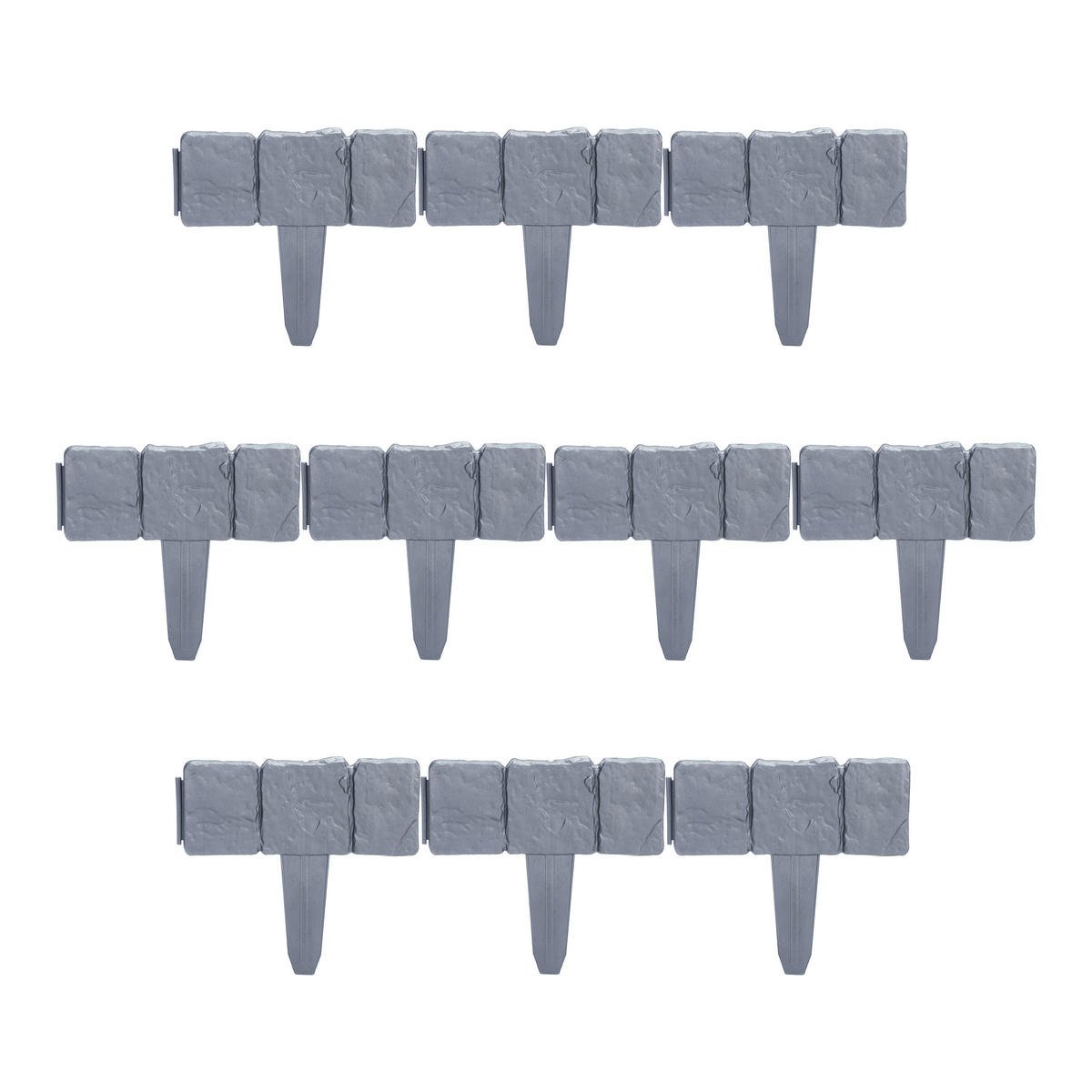 10xBEETZAUN - Grau, Kunststoff (25/23/2cm) - Relaxdays