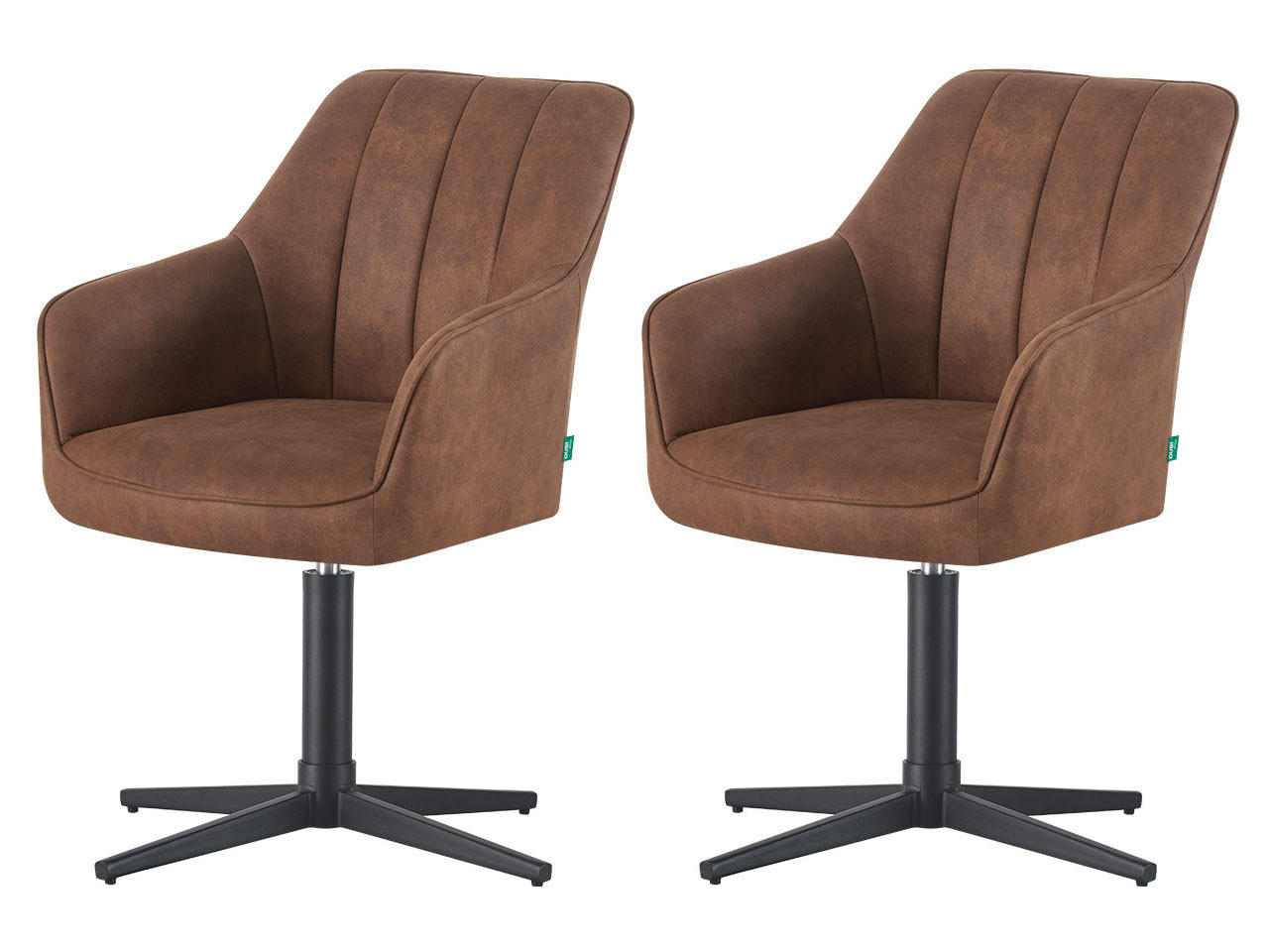 ESSZIMMERSTUHL THOMAS-NIKA 2er-Set 360°drehbar - Schwarz/Braun, Textil (57/85/62cm)