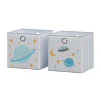 FALTBOX Grau (Weltall) 30 x 30 cm (Motiv Weltall) - Blau/Grau, Wellpappe (30/30cm) - Vicco