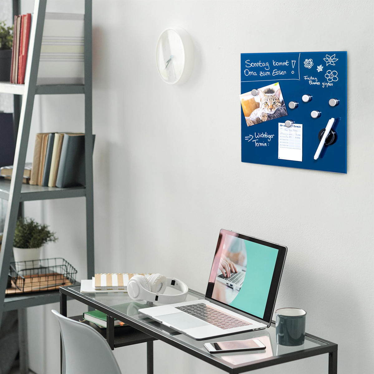 MAGNETTAFEL, blau - Blau, Metall (35/35/0.45cm) - bremermann