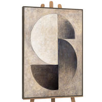 GEMÄLDE Duett der Halbkreise Schattenfugenrahmen Grau 140x100 cm - Grau, Holz (140/100cm) - YS-art gallery