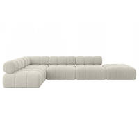 ECKSOFA modulares Sofa Favio-L2 - 380x190x70 cm Creme Cord - Hellgrau/Creme, Holzwerkstoff/Textil (380/190cm) - ALTDECOR