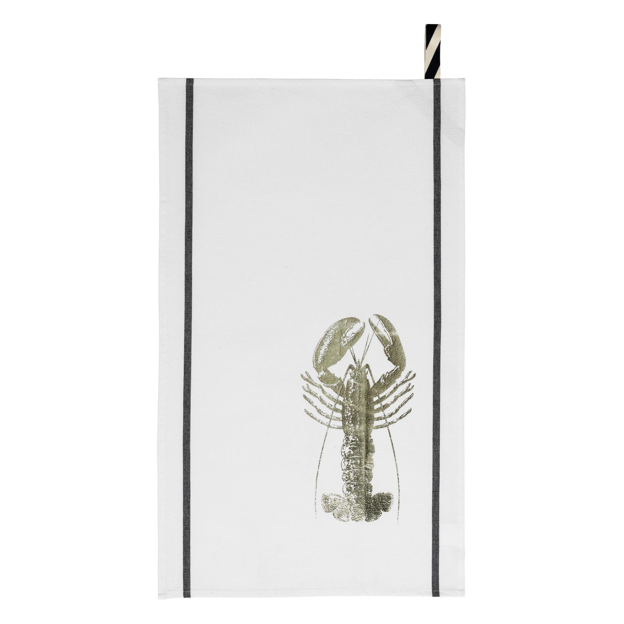 KÜCHENTUCH Homard weiß/gold 50 x 70 cm - Weiß, Textil (50/50cm)